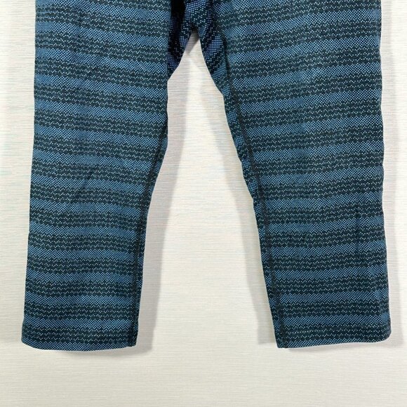Nike Dri Fit Pants Womens Medium Blue Stripe Stretch Compression Run Yoga Crop - Picture 3 of 7